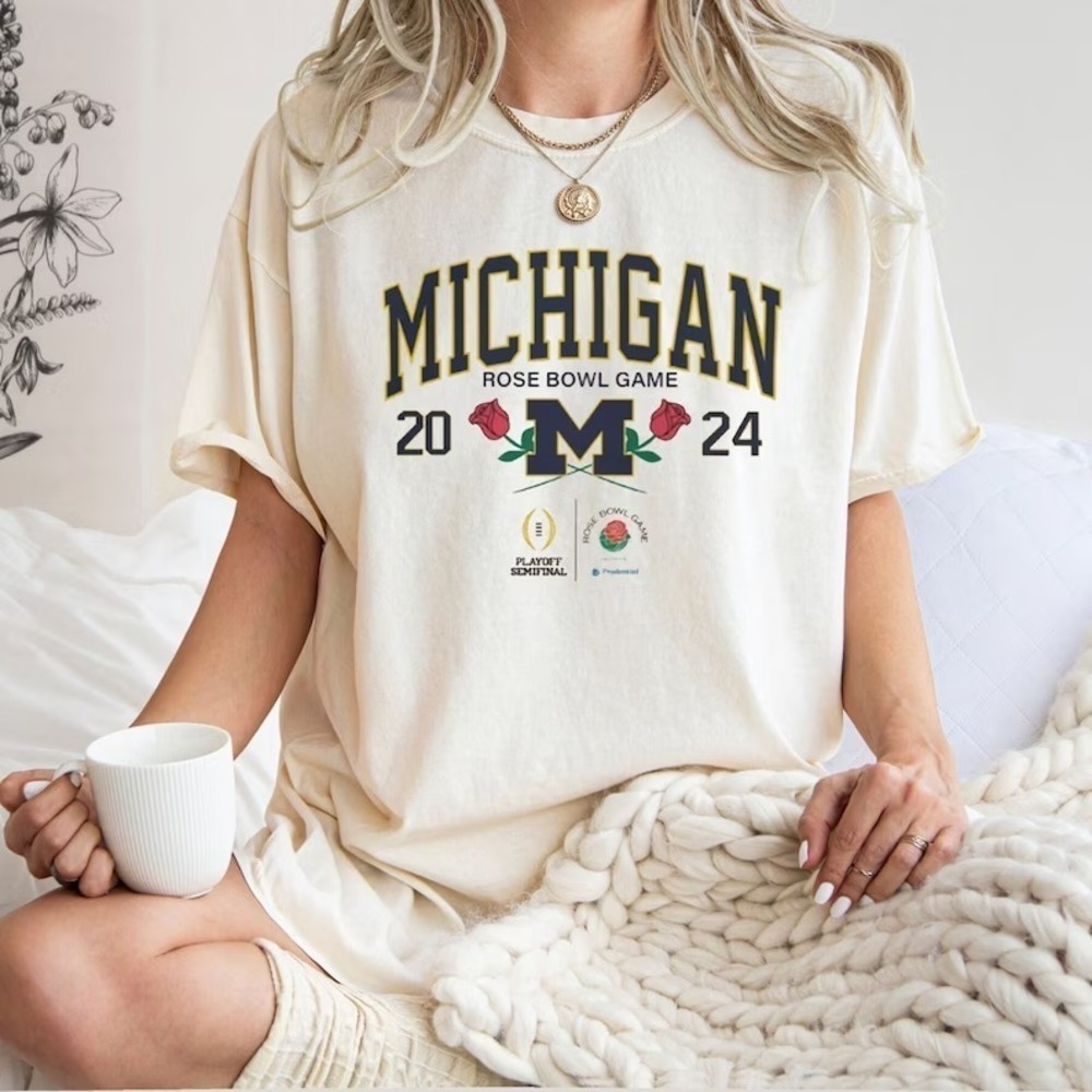 Michigan Wolverines Rose Bowl Game 2024 Flower Tshirt